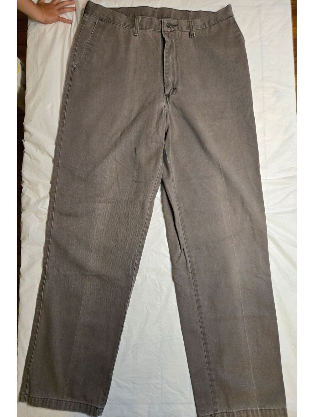 Lee Performance Khakis Men's Pants 36x34 Gray Taupe Flat Front Straight Leg